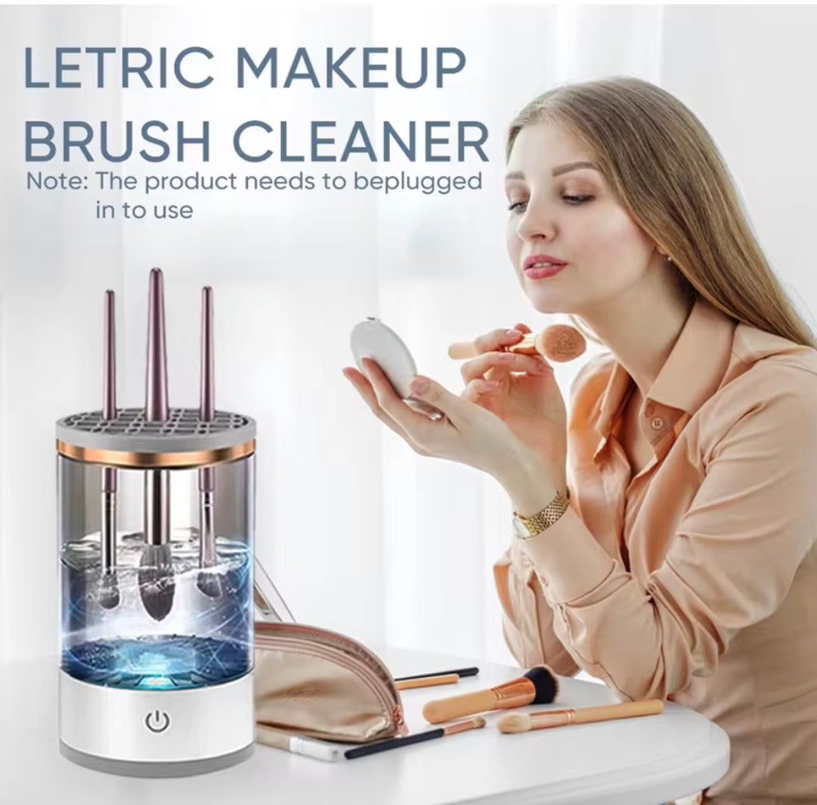 Makeup Brush Cleaner In White
