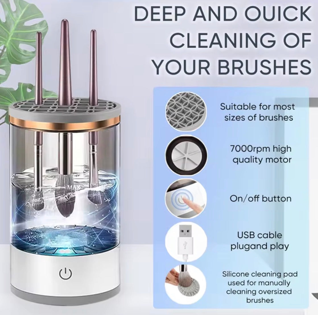Makeup Brush Cleaner In White