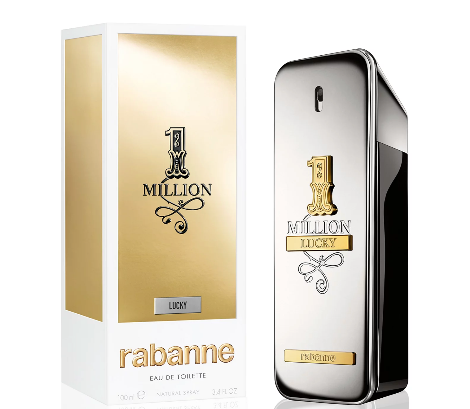 Rabanne 1 Million Lucky Eau De Toilette For Men 3.4oz